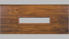 Fenster rechteckig - Holzimitation, 600 x 170mm, Doppel-Acrylverglasung